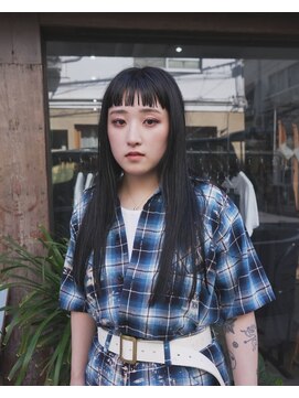 ベック(BECK) 黒髪オン眉ロング顔周りカット