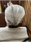 ショートレイヤーシルバーカラーメンズカットニュアンスデザイン