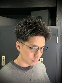 スパイキーショート×短髪×メンズ×フェード×ツイストパーマ