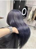 透明感パープル 中津ケアブリーチ髪質改善艶カラー