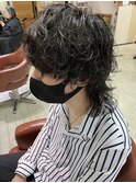 スパイラルパーマ×マッシュウルフ