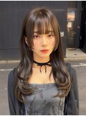 韓国風ヘア/姫カット/ベージュカラー/レイヤーカット
