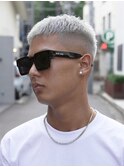 MEN'S/クロップ×ホワイトシルバー/ダブルカラー/短髪