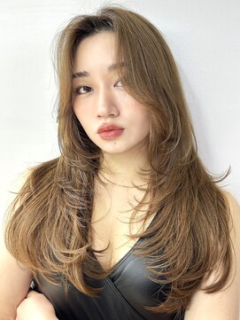 ヴェイン 渋谷(vain) 海外風レイヤーカットサンドベージュ