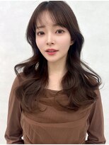 エジョン 三鷹店(Aejon)&nbsp;顔まわりレイヤーカット姫カットレイヤーアプリコットオレンジ