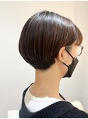 大人マッシュショート丸みショート黒髪ショートベリーショート