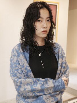 『ミディアムパーマ』レイヤーパーマ/コテ巻き風パーマ/レイヤー