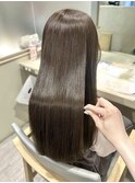 透明感オリーブベージュ/髪質改善カラー/ロングヘア/京都河原町