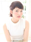 ショートボブ×編み込みハーフアップ