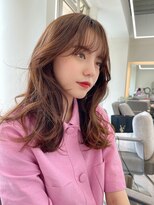 くびれセミディ_マロンベージュニュアンスカラー透明感