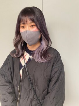 モルニ(MORNI) 髪質改善トリートメント_マロンベージュ Aラインボブ かきあげ