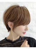 センターわけボブ　ふんわりカール　サイドバング　大場猛