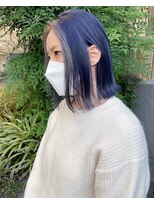 シレナバイアルティナ 辻堂店(sirena by artina)&nbsp;ネイビーブルー_フェイスハイライト_バイカラー_ツートンカラー2