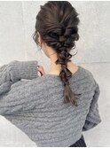 【三村】編み下ろしヘアアレンジ　アッシュブラウン　草加