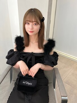 ノク 渋谷(nok) クリアベージュミディアムロブ_ダークアッシュチェリーブラウン