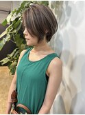 大人上品なショートレイヤーハイライト_natural brown_