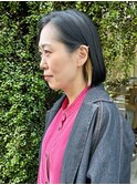 抜きっぱなしイヤリングカラー/重めボブ/大人ボブ