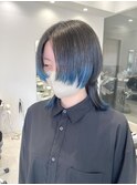 【iLi×SAKI】ウルフカット/裾カラー/ブルーカラー