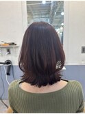赤み感じるレッドブラウン×ミディアムレイヤー