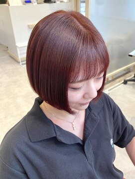 アッシュ 高津店(Ash) ミニボブ×レッドブラウン