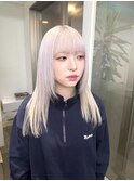 艶髪ハイトーンパールホワイトブロンドカラー