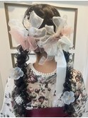 リボンたっぷりヘア