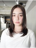 ◎韓国ヘアー顔周りレイヤーボブミディアムおくれ毛前髪万代新潟