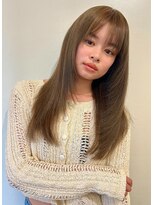 ランプ 代官山(the lamp)&nbsp;ベージュブラウンストレートレイヤーブリーチ無しオリーブ