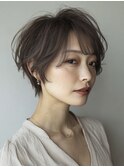 白髪ぼかし脱白髪染め似合わせショートボブ40代50代60代
