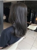 グレージュカラーオリーブカラーレイヤーカット韓国甲府美容室