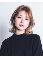 ハーツオオサカ(HE:ARTS OSAKA)&nbsp;ナチュラル韓国風くびれボブ×ベージュ【梅田 韓国ヘア】