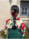 【和装】華やか編みおろし卒業式前撮りロングヘア