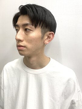 フランクスバーバー アンド ビアークラブ(FRANK'S BARBER and BEER CLUB) 七三オールバックツイストパーマコンマヘアかき上げヘアテクノR