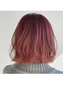 ボブにペールピンク