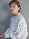 ショートバング/テラコッタ/耳掛けショート/髪質改善/20代30代