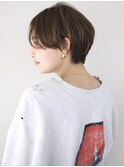 前髪長め すっきり 丸み マッシュショート ニュアンスパーマ