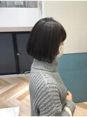 ミニボブ/タッセルボブ/韓国レイヤー/顔周り/グレージュ