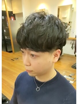 ブルブンガ(Berbunga) 韓国ヘアニュアンスマッシュ×無造作パーマツーブロックヘア