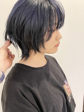 グッドフェローズ ミナミホリエ(GoodFellas minamihorie) 夏! デニムブルーカラーのショートウルフスタイル♪