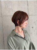 小顔見せショートベージュカラーブリーチしない透明感カラー