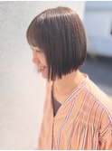 アッシュ系ハイライト&ボブ