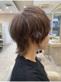 メンズライク ハンサムショート ジェンダーレスオリーブベージュ