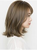 レイヤー、ボブ、グレージュ、ベージュ、オリーブベージュ