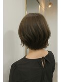 大人可愛い30代40代小顔ボブ/癖毛風カット/くびれショート