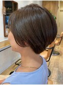 大人マッシュショート丸みショート黒髪ショートベリーショート