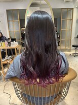 ロンド シャルム 吉祥寺(Lond charme) ミニウルフチェリーブラウンブリーチなしレイヤー韓国前髪