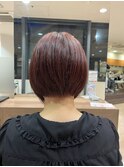 ボルドーカラーワインレッドカラーブリーチなしダブルカラー