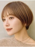 丸みショートボブナチュラルベージュ10代20代30代40代