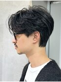 マッシュセンターパートスパイキーショートメンズカットmen's