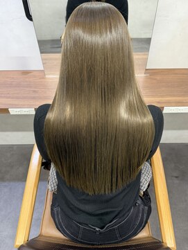 ＊透明感ブリーチなしオリーブベージュカラー＊